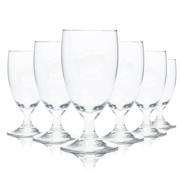 6x Perrier water glass 0.1l goblet glasses mineral spring sparkling water Gastro Bar