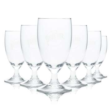 6x Perrier water glass 0.1l goblet glasses mineral spring...