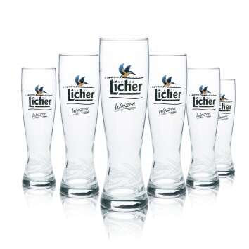 6x Licher beer glass 0,5l Hefe Weizen wheat beer glasses...