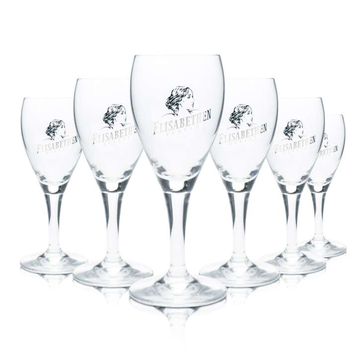 6x Elisabethen Quelle mineral water glass 0.15l goblet glasses Gastro Sprudel