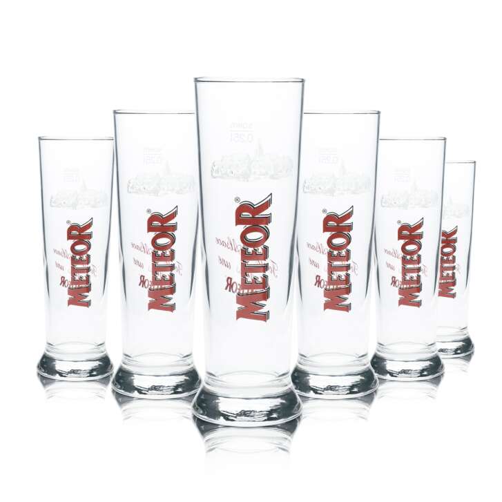 6x Meteor beer glass 0.25l bar goblet glasses Gastro Bière Brasserie Alsace Bar