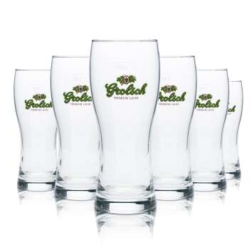 6x Grolsch Beer Glass 0,4l Mug Tumbler Glasses Gastro...
