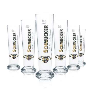 6x Schmucker beer glass 0,3l goblet bar glasses brewery...