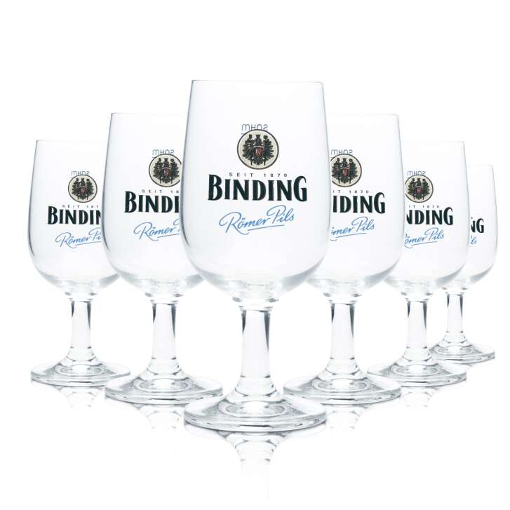 6x Binding beer glass 0.2l goblet tulip glasses Römer Pils Gastro Brauerei Kneipe