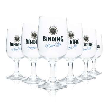 6x Binding beer glass 0.2l goblet tulip glasses...