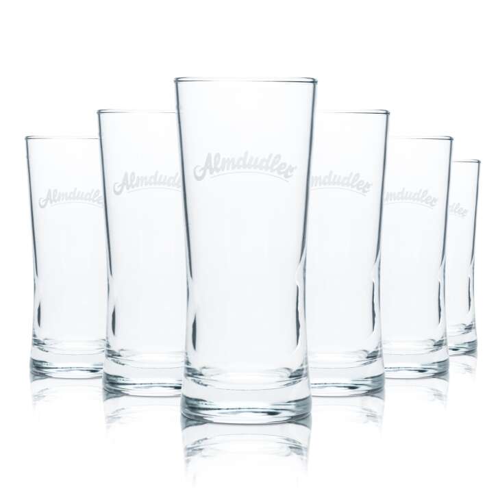 6x Almdudler glass 0.25l tumbler soda soft drink glasses Gastro Austria Apres Ski