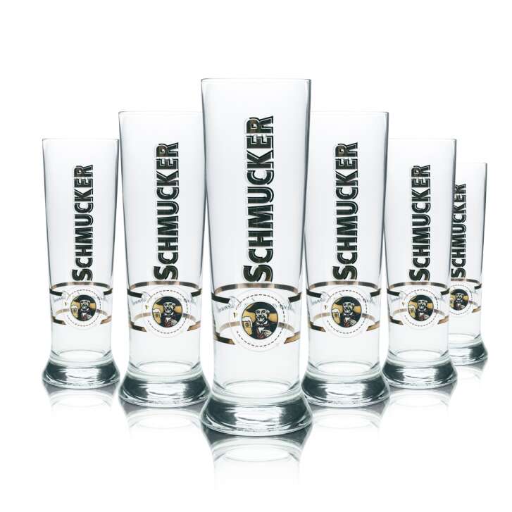 6x Schmucker beer glass 0,5l Pokal Stange Tulip glasses Gastro Kneipe Pils Märzen