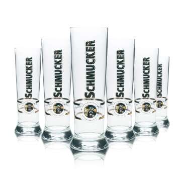 6x Schmucker beer glass 0,5l Pokal Stange Tulip glasses...