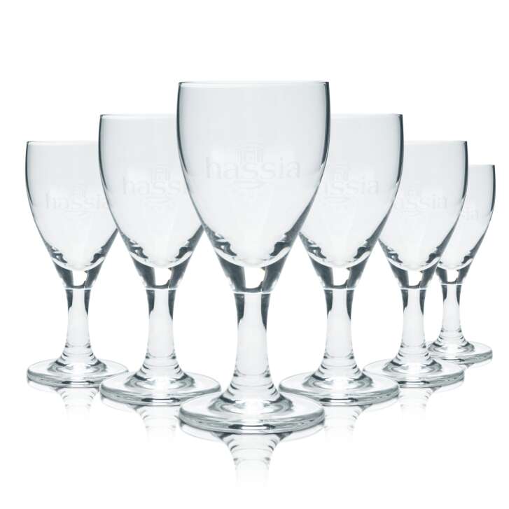 6x Hassia water glass 0.15l flute goblet glasses Gastro Mineral Quelle Sprudel Bar