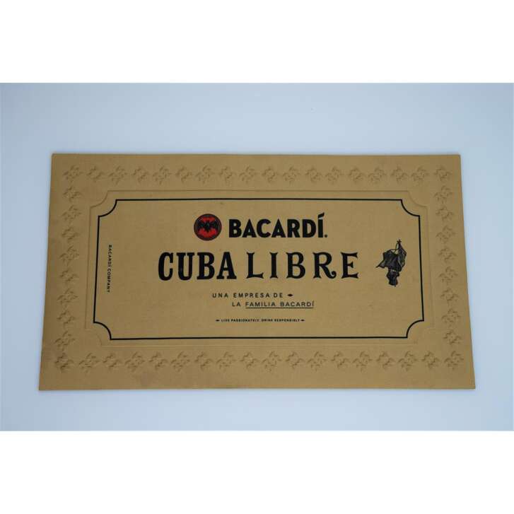 1x Bacardi Rum bar mat gold thin Cuba Libre