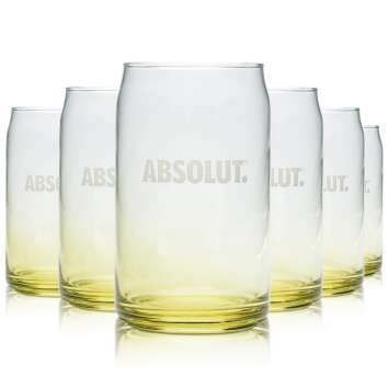 6x Absolut Vodka Glass 0,25l Tumbler Sensations Glasses...