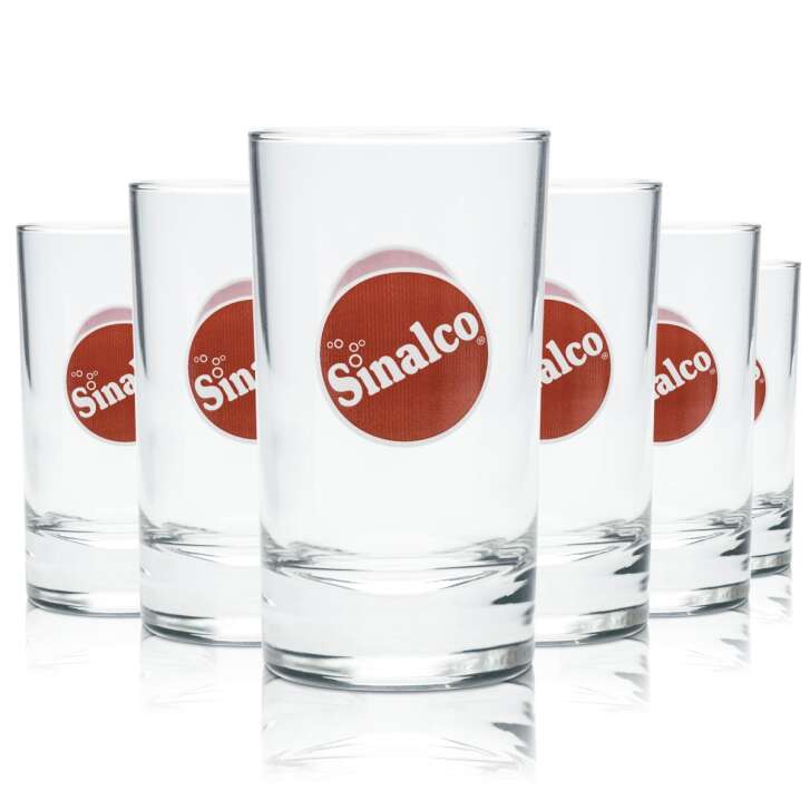 6x Sinalco glass 0,1l tumbler glasses gastro soda cola mix orange soft drink pub
