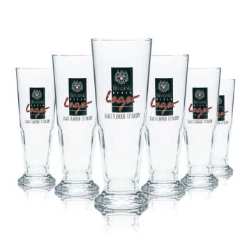 6x Binding Beer Glass 0.3l Goblet Tulip Glasses Black...