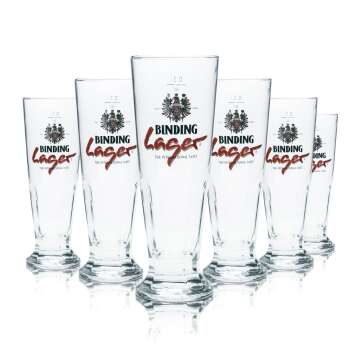 6x Binding Beer Glass 0.3l Goblet Tulip Relief Glasses...