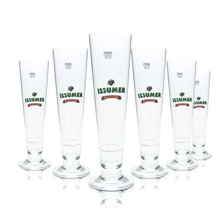 6x Diebels beer glass 0.3l goblet tulip Issumer alcohol-free glasses Gastro pub