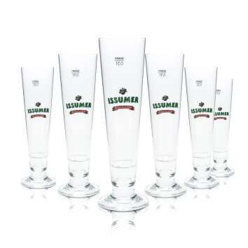6x Diebels beer glass 0.3l goblet tulip Issumer...