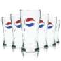 6x Pepsi glass 0.5l tumbler relief glasses soft drink cola mix soda pub