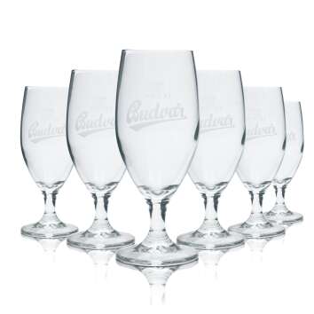 6x Budweiser Glass 0,25l Beer Goblet Tulip Glasses Budvar...