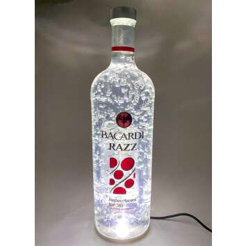 1x Bacardi Rum show bottle Razz 0,7l with gel + LED