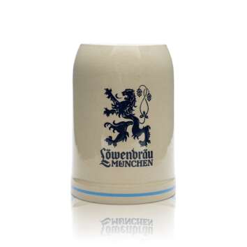 Löwenbräu clay mug glass 0,5l beer mug Humpen...