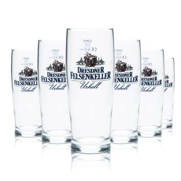6x Dresdner Felsenkeller beer glass 0,3l mug glasses...