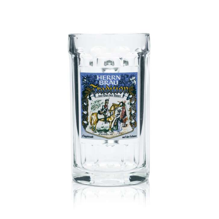 Herrnbräu beer mug glass 0.5l tankard Seidel motif glasses collector calibrated Gastro