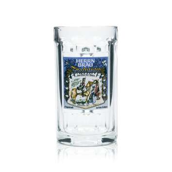 Herrnbräu beer mug glass 0.5l tankard Seidel motif...