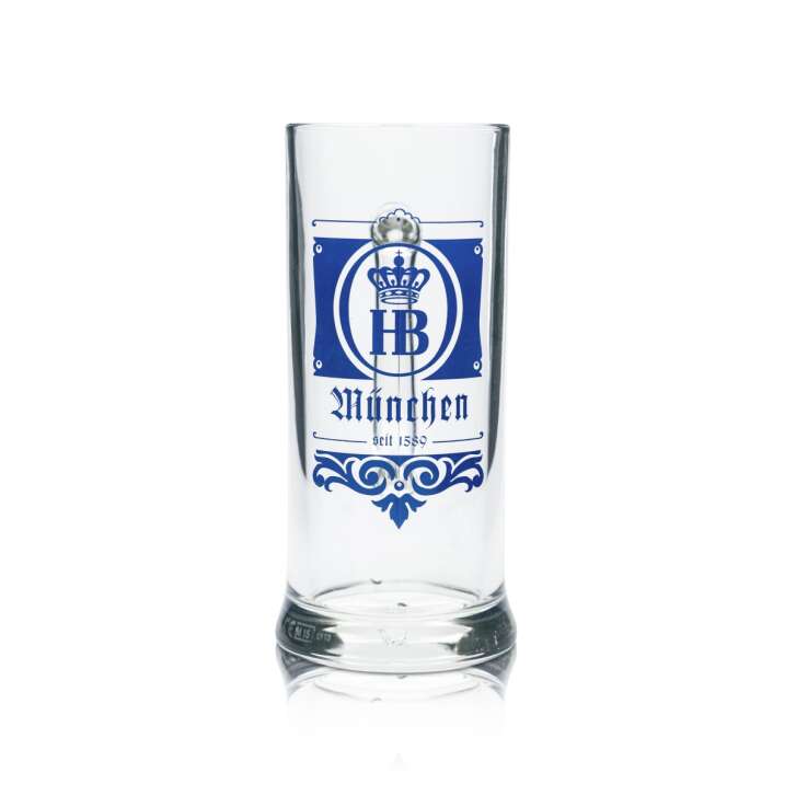 HB Munich glass 0.5l beer mug tankard Seidel rare motif print glasses Bavaria