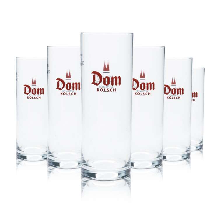 6x Dom Kölsch glass 0,4l beer bar mug glasses brewery Cologne carnival Köbes