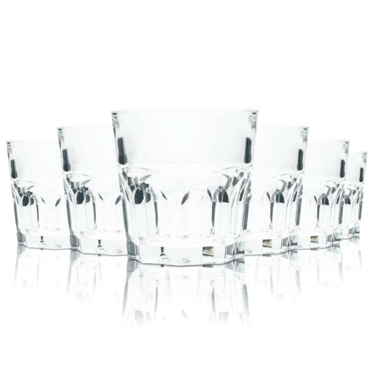 6x Arcoroc Glass 0,16l Mini-Tumbler Stamper Short Schnapps Glasses "Star" Pub