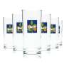 6x Bluna glass 0.2l tumbler bar calibrated gastro soda glasses thirst quencher cola