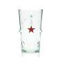 6x Heineken Glass 0,5l Mug Contour Glasses Silver Beer Gastro Oak Beer Cup NL
