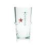 6x Heineken Glass 0,5l Mug Contour Glasses Silver Beer Gastro Oak Beer Cup NL