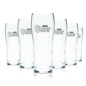 6x Gösser Glass 0,3l Beer Mug Goblet Glasses...