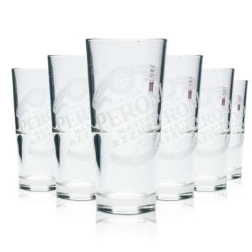 6x Peroni glass 0.25l beer mug goblet tumbler glasses...