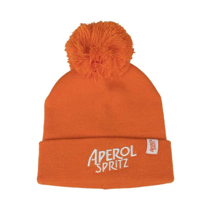 Aperol Spritz Beanie Knitted Wool Bobble Winter Hat One-Size Unisex Cap Hat