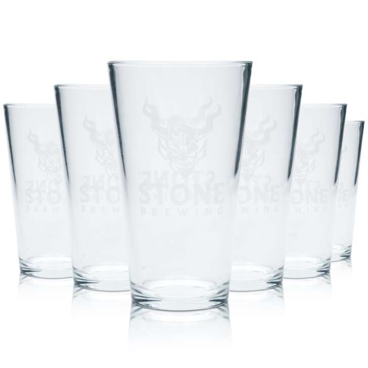 6x Stone Brewing glass 0,475l mug glasses Craft Beer California Brewery USA IPA