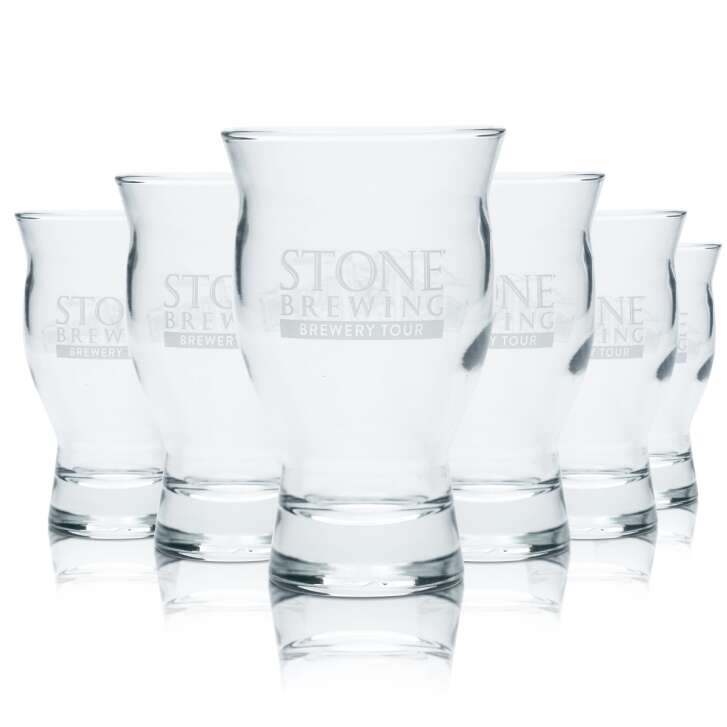 6x Stone Brewing glass 0,148l Tasting mug glasses Craft Beer California USA IPA