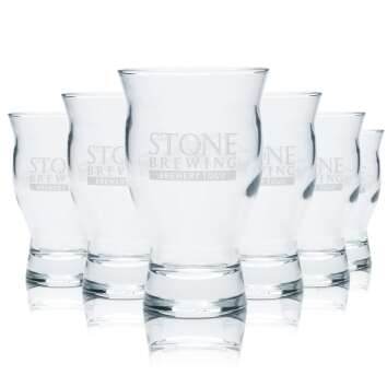 6x Stone Brewing glass 0,148l Tasting mug glasses Craft...