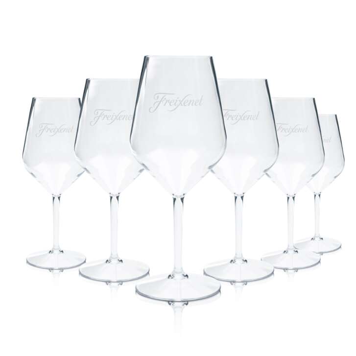 6x Freixenet plastic glass 0,4l plastic champagne wine stemmed glasses reusable aperitif