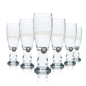 6x Franziskaner wheat beer glass 0,5l yeast wheat glasses...