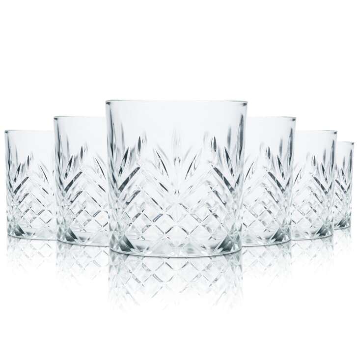6x Cardhu Glass 0.2l Contour Relief Whisky Tumbler Glasses Scotch Longdrink Gastro