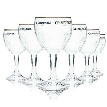 6x Grimbergen beer glass 0.25l goblet goblet design...