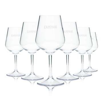 6x Campari liqueur plastic glass 0,3l reusable wine style...