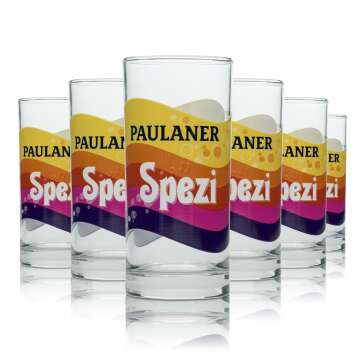 6x Paulaner Spezi Softdrink Glass 0,2l Tumbler Cola Limo...