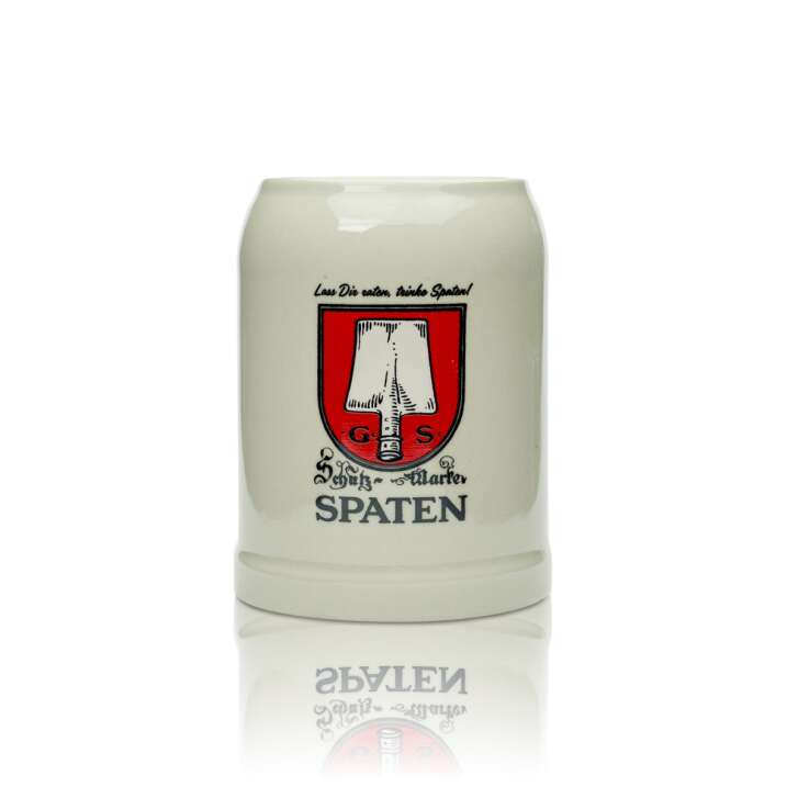 6x Spaten beer mug 0.5l clay mug ceramic stoneware glass brewery tankard