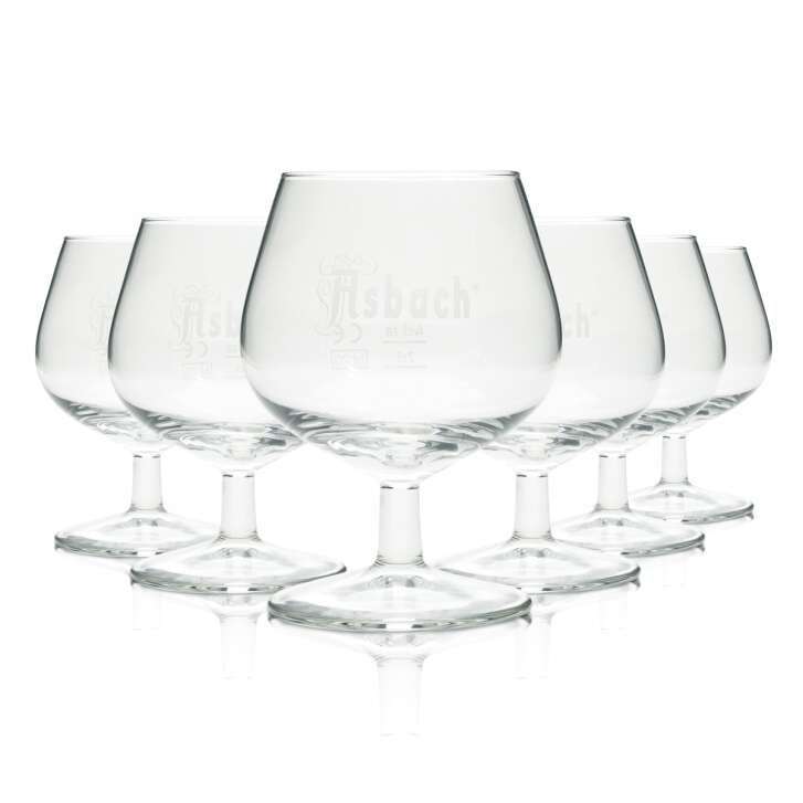 6x Asbach Uralt glass 0.15l Nosing Tasting Cognac glasses Gastro Geeicht