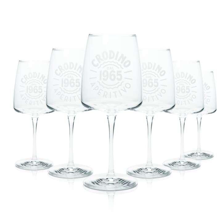 6x Crodino Aperitivo Glass 48cl Wine Glass 1965 Cocktail Glasses Longdrink Bitter