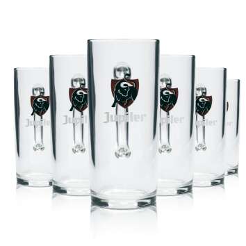 6x Jupiler Glass 0,5l Beer Mug Seidel Glasses Belgium...