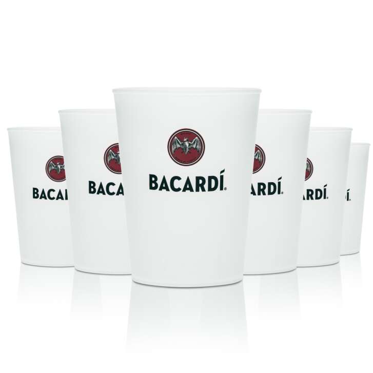 6x Bacardi Rum Cup 0,2l reusable plastic glass Festival Longdrink Cup Party